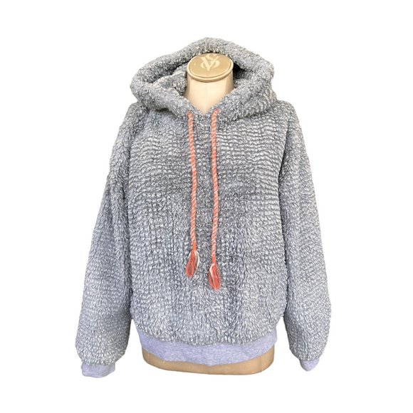 Anthropologie Sweaters - Anthropologie Saturday Sunday Nanette Sherpa Gray Pullover Hoodie Women S